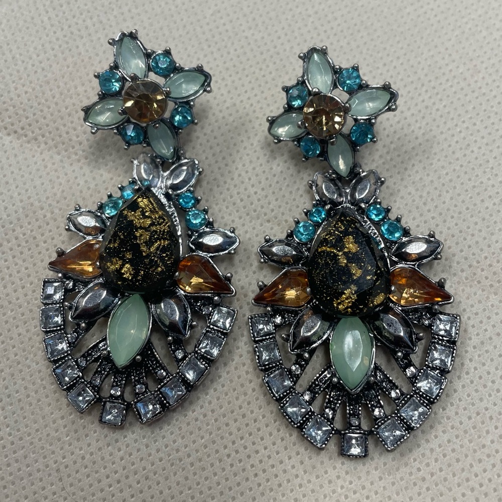 Multicolor | Chandelier Earrings | 2” | Metal Posts